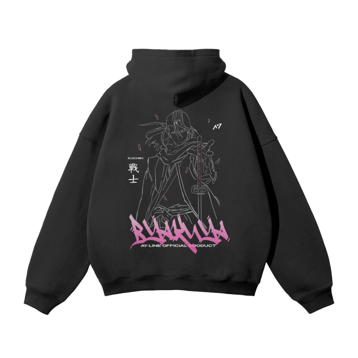 Hoodie Streetwear Scarlet Bloom Graffiti Noir