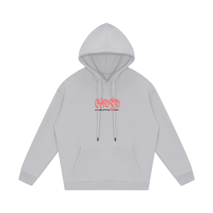 Hoodie Streetwear Crimson Flow Graffiti Gris