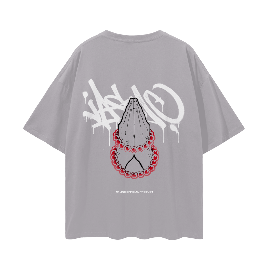 T-shirt Streetwear Grounded Soul Gris