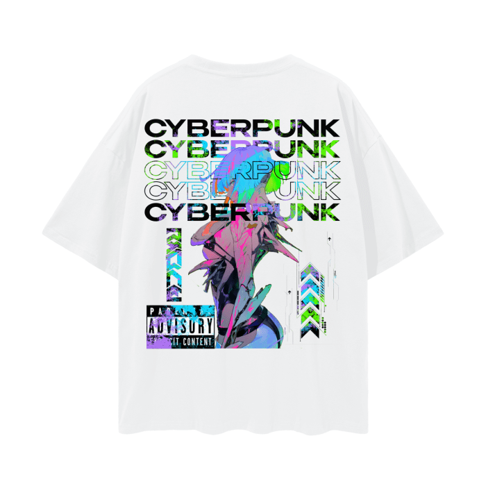 T-shirt Streetwear Data Flow Blanc