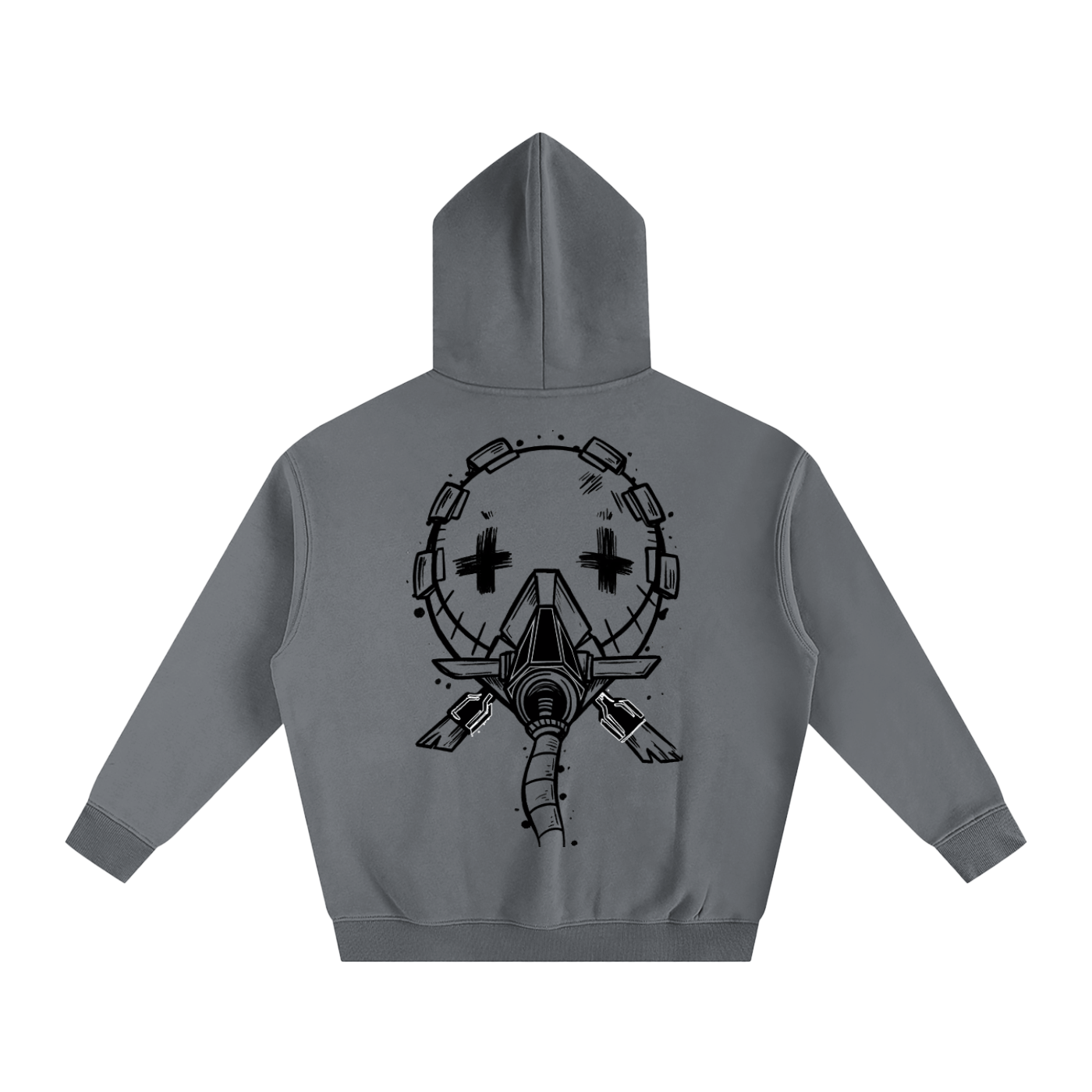 Hoodie Streetwear Masked Outcast White/Grey