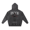 Hoodie Streetwear BLOOD Délavé