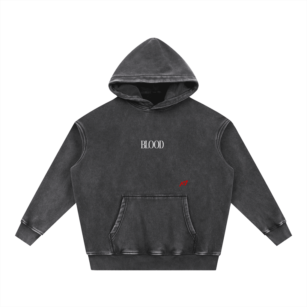 Hoodie Streetwear BLOOD Délavé