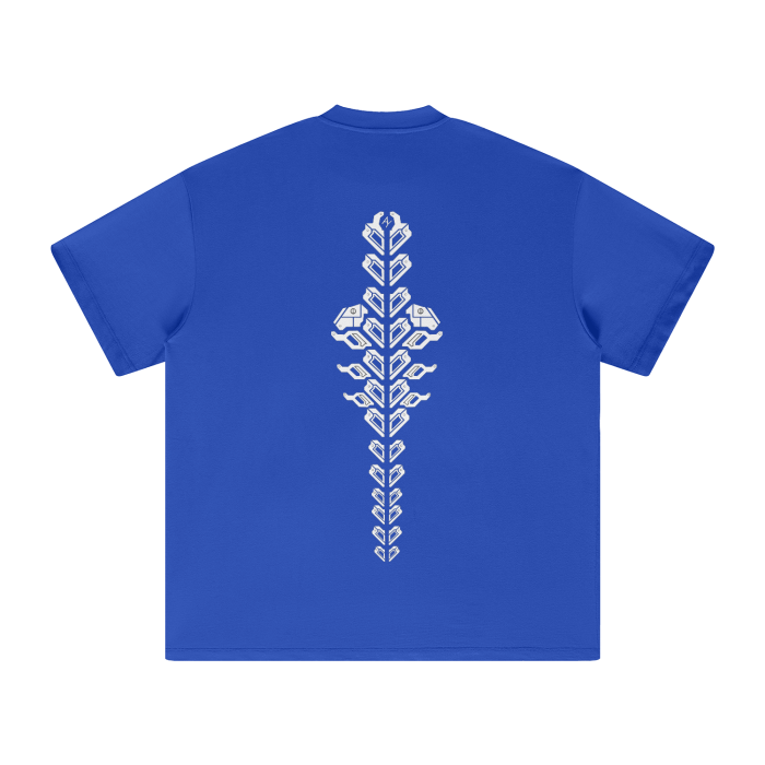 T-shirt Streetwear Neon Dash Bleu Heavy Weight