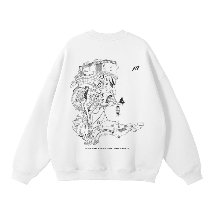 Sweatshirt Streetwear Cycle of Despair Blanc