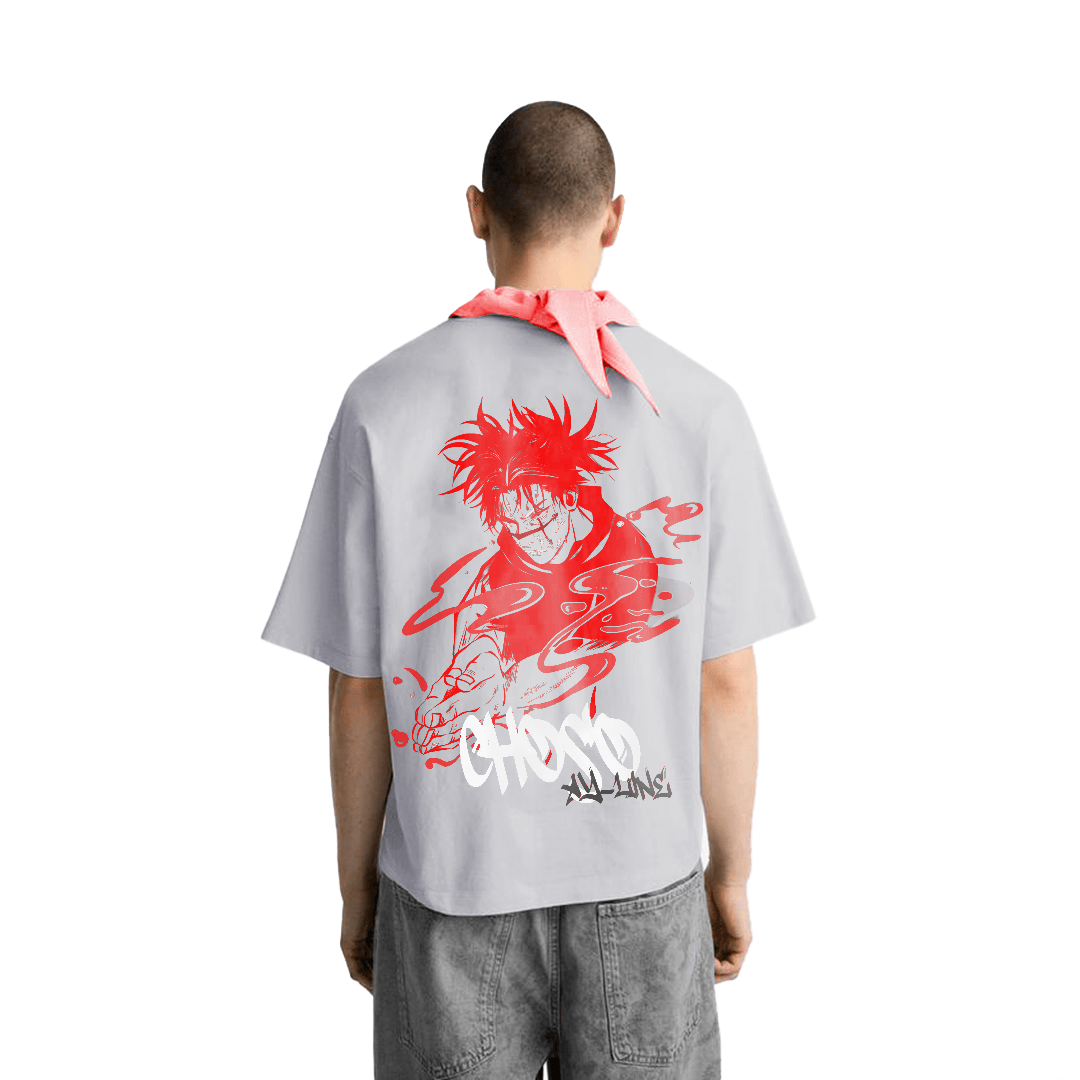 T-shirt Streetwear Crimson Flow Graffiti Gris