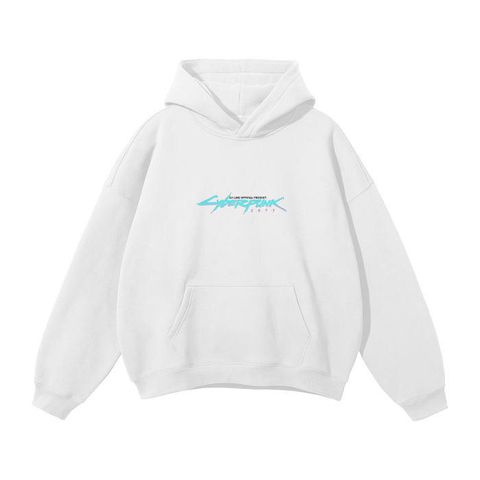 Hoodie Streetwear Data Flow Blanc