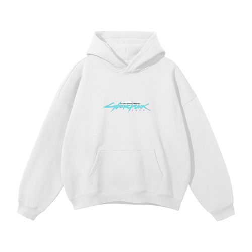 Hoodie Streetwear Data Flow Blanc