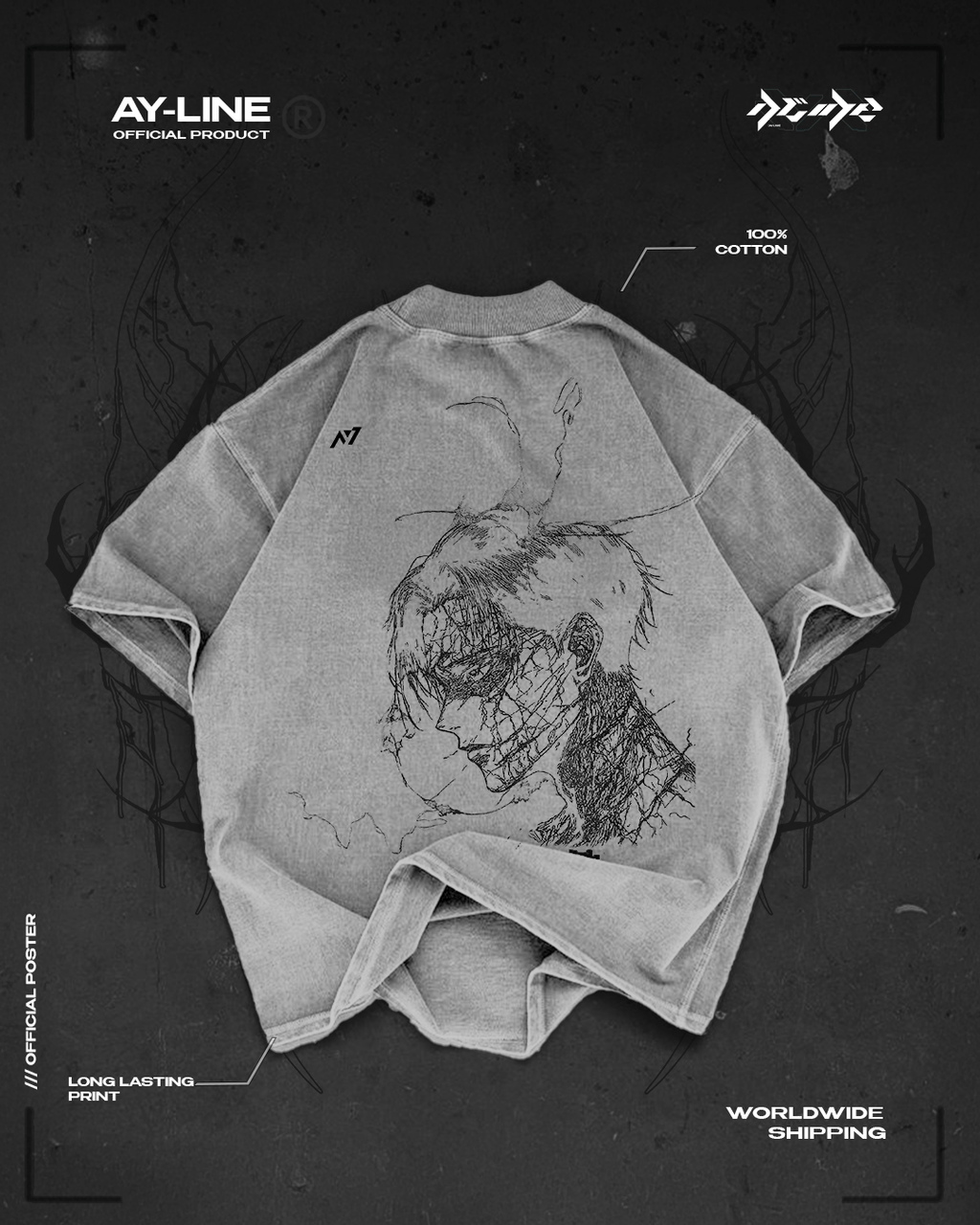 T-shirt Streetwear The Broken Form Gris&Blanc