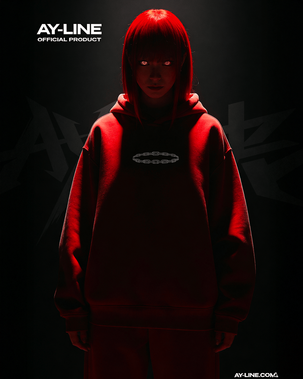 Hoodie Streetwear Red Authority Délavé