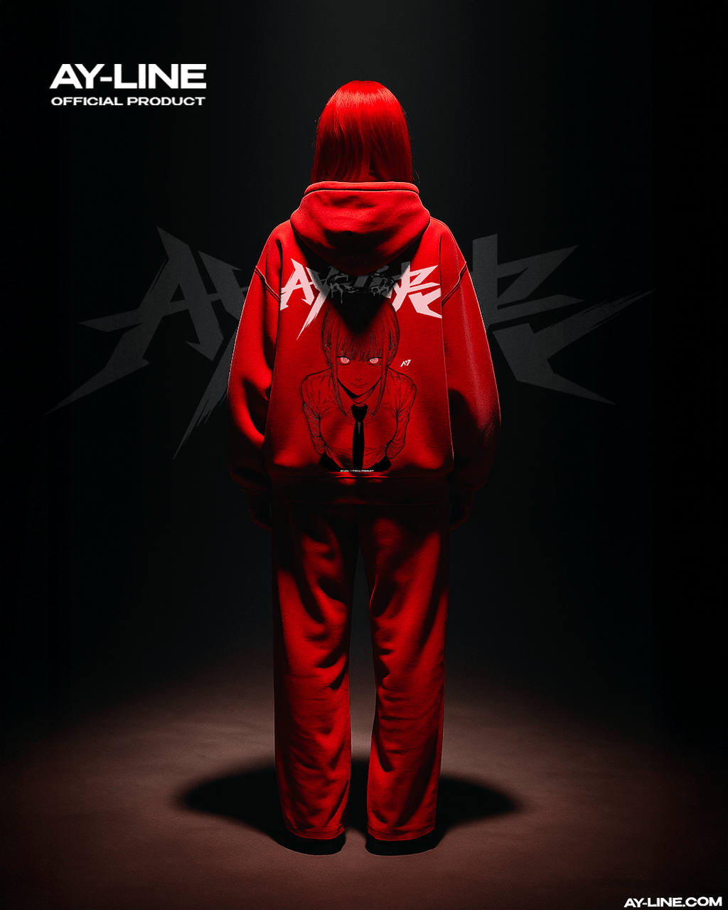 Hoodie Streetwear Red Authority Délavé