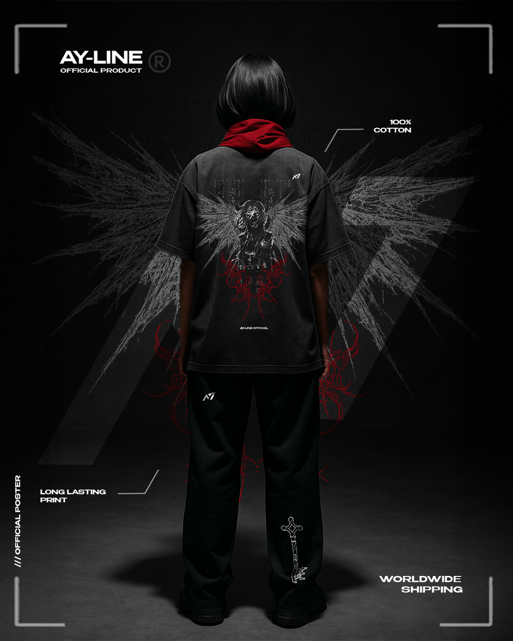 T-shirt Streetwear For His Sake Délavé Foncé