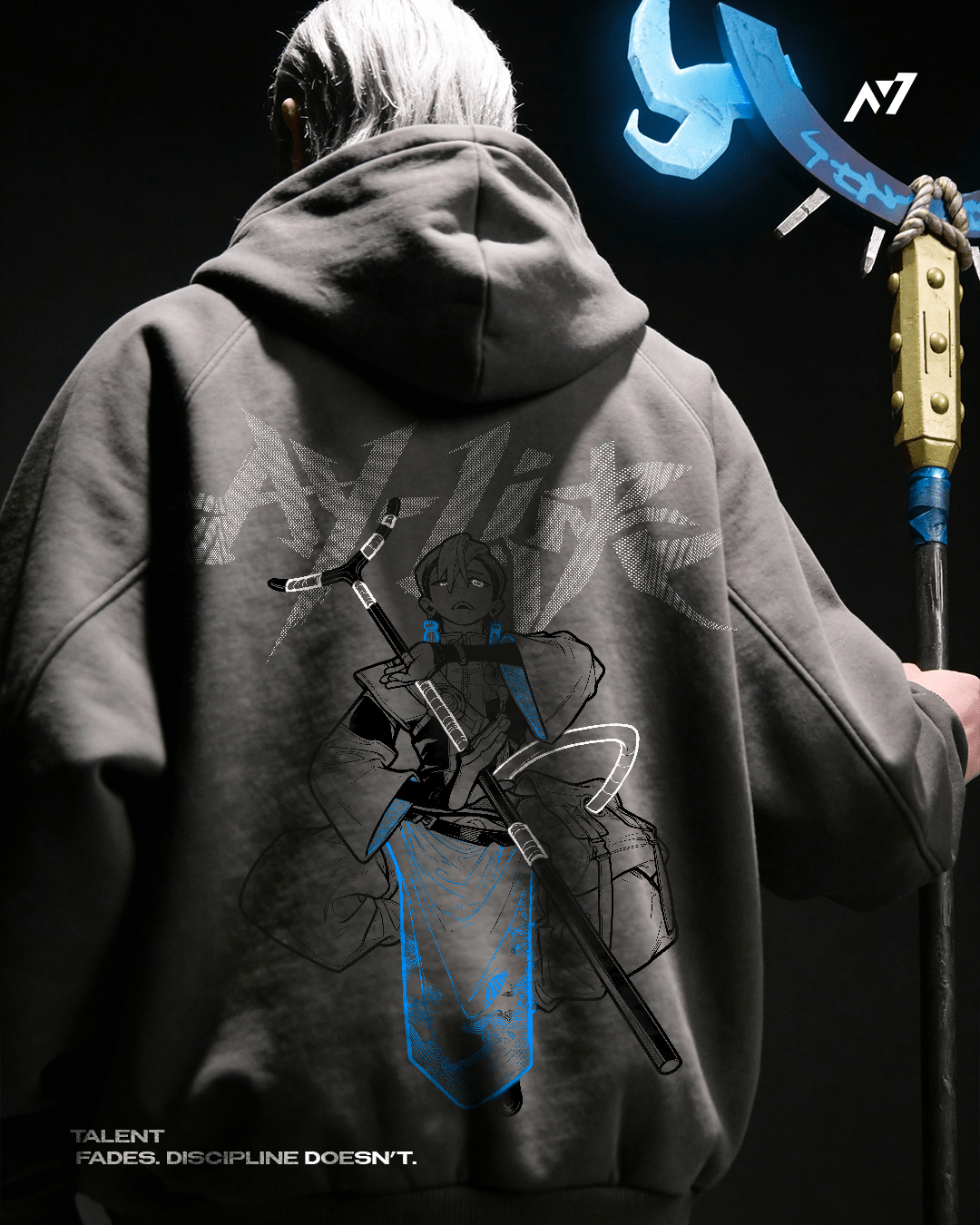 Hoodie Streetwear Zippé Azure Divider