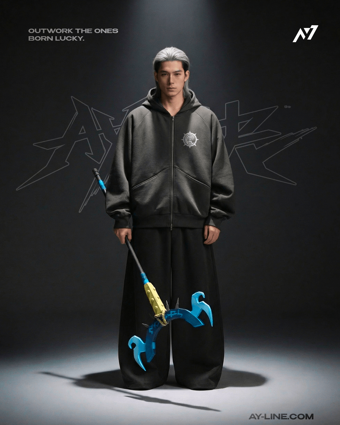 Hoodie Streetwear Zippé Azure Divider